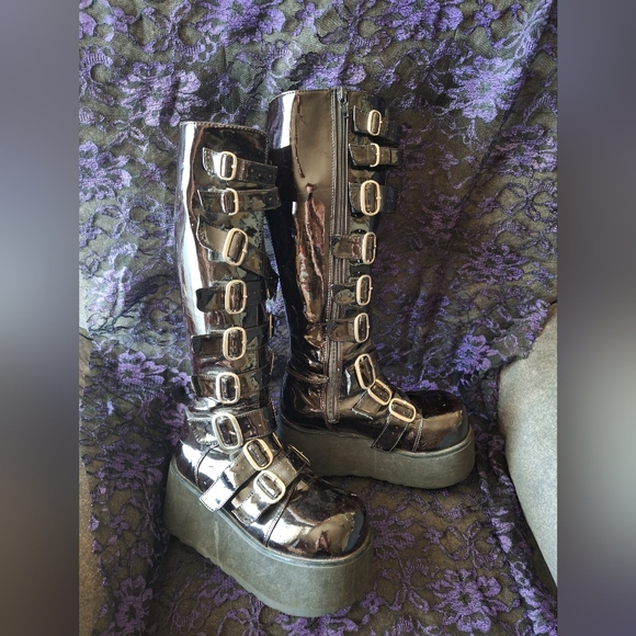 Hot Topic Shoes - Hot Topic Platform Buckle Boots Goth Punk Demonia Club Rave
